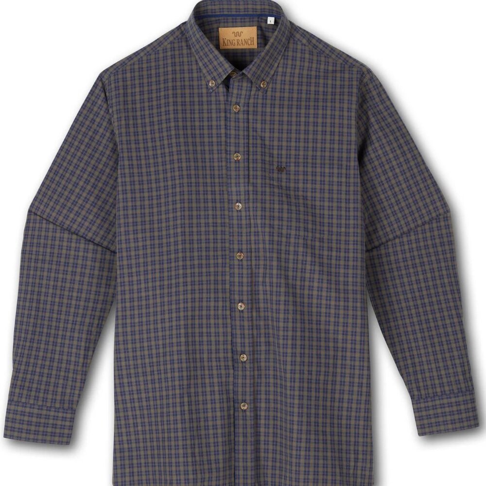 King Ranch Saddle Shop Men's Lightweight Plaid Oxford Shirt